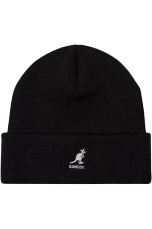 Kangol Accessoires, Heren, Zwart, ONE Size, Gebreide Omslag Logo Beanie Zwart