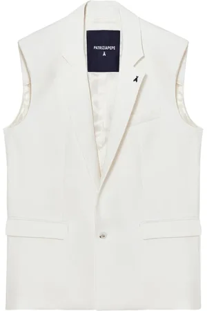 Patrizia Pepe Jassen, Heren, Wit, M, Witte Sweater Vest Trendy Design