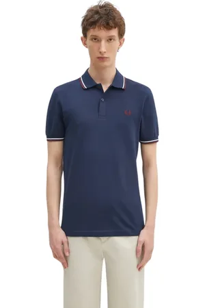 Fred Perry Tops, Heren, Veelkleurig, XS, Katoen, Klassieke Logo Polo Shirt Blauw