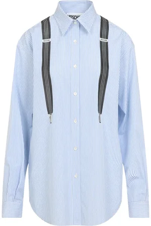 Moschino Blouses & Shirts, Dames, Blauw, 2Xs, Katoen, Blauwe Shirt voor Vrouwen