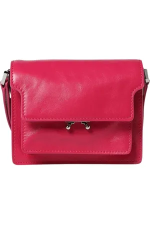 Marni Tassen, Heren, Rood, ONE Size, Aardbei Leren Schoudertas