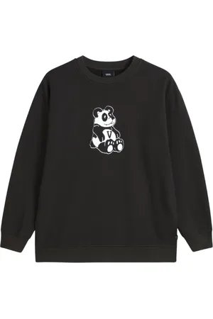Vans Sweatshirts & Hoodies, Dames, Zwart, S, Katoen, Zwarte Crewneck Sweatshirt met Front Print