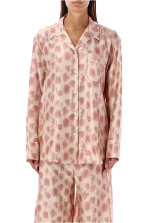 Marni Blouses & Shirts, Dames, Veelkleurig, S, Luxe Zijden Pyjama Shirt Roze Abstract