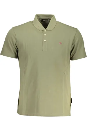 Napapijri Tops, Heren, Groen, XL, Katoen, Groen Katoenen Poloshirt met Borduurwerk