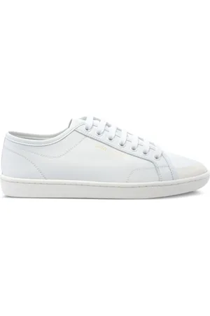 Saint Laurent Schoenen, Dames, Wit, 39 EU, Witte Veterschoenen met Logo Print