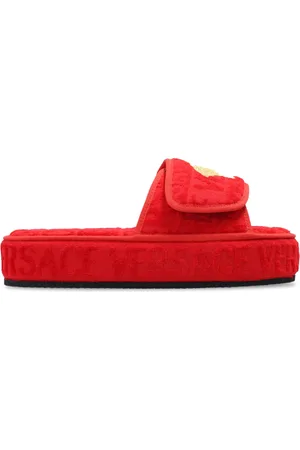 VERSACE Schoenen, Dames, Rood, 39 EU, Medusa hoofd slides