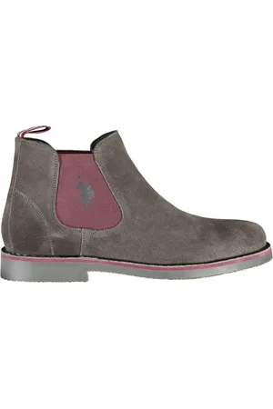 U.S. Polo Assn. Schoenen, Heren, Grijs, 41 EU, Leer, Enkellaarsjes