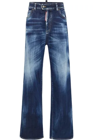 Dsquared2 Jeans, Dames, Blauw, XS, Katoen, Blauwe Wide Leg Jeans voor Vrouwen