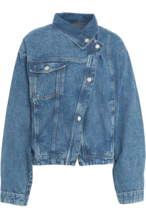 Won Hundred Jassen, Dames, Blauw, S, Denim, Blauwe Denim Asymmetrische Jas