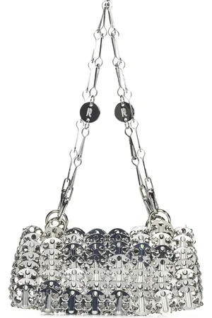Paco rabanne Tassen, Dames, Grijs, ONE Size, Stijlvolle Zilveren Schoudertas