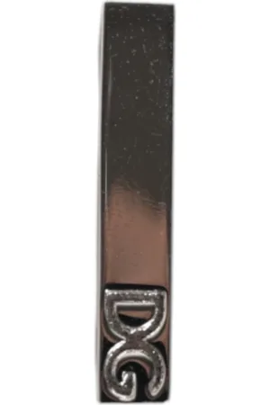 Dolce & Gabbana Accessoires, unisex, Grijs, ONE Size, Zilveren Toon Logo Gemerkte Stropdas Clip