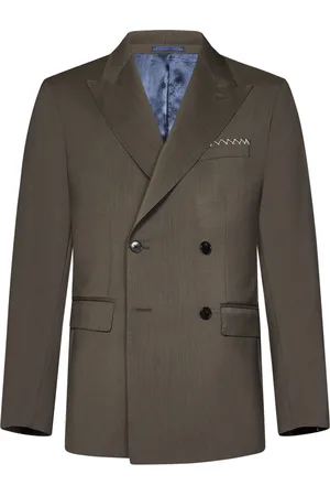 LOW BRAND Jassen, Heren, Bruin, L, Wol, Beige Double-Breasted Blazer Buitenkleding
