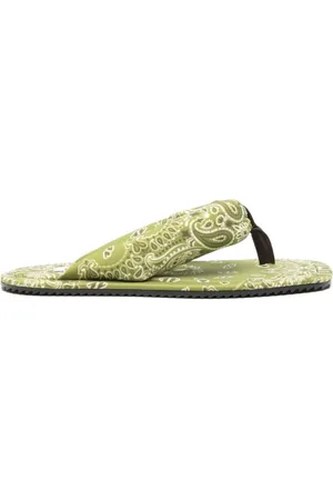 The Attico Schoenen, Dames, Groen, 39 EU, Groene Thong Flat Slides Schoenen