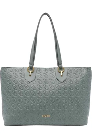 Liu Jo Tassen, Dames, Groen, ONE Size, Leer, Grijze Tote Tas met Ritssluiting