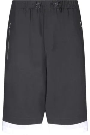 WALES BONNER Korte broeken, Heren, Zwart, S, Zwarte Bermuda Shorts met Wit Detail
