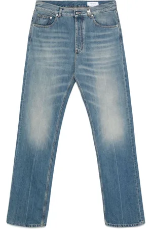Alexander McQueen Jeans, Heren, Blauw, M, Katoen, Blauwe Straight-Leg Jeans voor Mannen