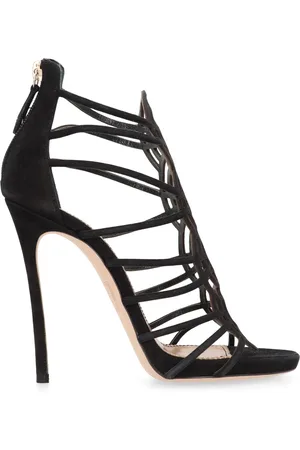 Dsquared2 Schoenen, Dames, Zwart, 37 EU, Suède, Stiletto Hak Suède Sandalen
