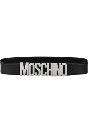 Moschino Accessoires, Dames, Zwart, S, Leer, Luxe Zwart Leren Riem Aw 23