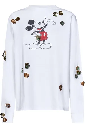 COPERNI Tops, Dames, Wit, XS, Katoen, Witte Mickey Print Longsleeve T-shirt