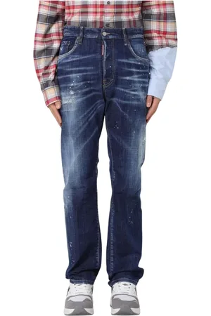 Dsquared2 Jeans, Heren, Blauw, 2Xl, Katoen, Spetter Jeans voor stijlvol comfort