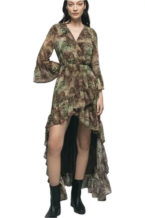 GAËLLE Kleedjes, Dames, Veelkleurig, S, Lange bedrukte georgette jurk