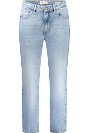 Guess Jeans, Dames, Blauw, W26, Katoen, Lichtblauwe Gewassen Mom Jeans