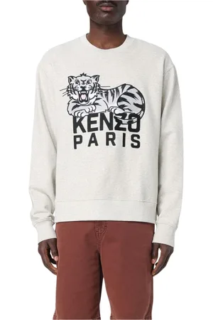 Kenzo Sweatshirts & Hoodies, Heren, Grijs, M, Katoen, Zwarte Crew Neck Sweatshirt
