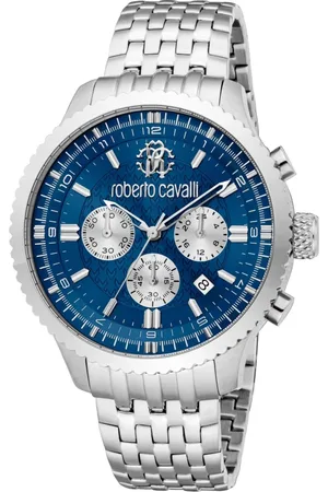 Roberto Cavalli Accessoires, Heren, Grijs, ONE Size, Chronograaf Quartz Horloge met Datumindicator