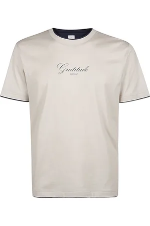 ELEVENTY Tops, Heren, , 3Xl, Katoen, Gedrukt Katoenen Ronde hals T-shirt