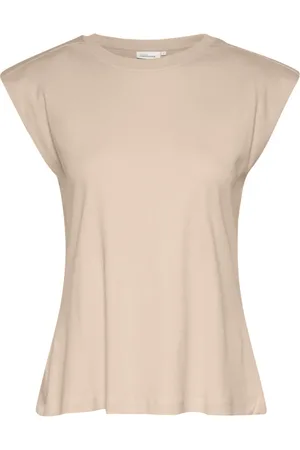 Karen by Simonsen Tops, Dames, , 2Xl, Katoen, Mouwloze Top & T-shirt Simply Taupe