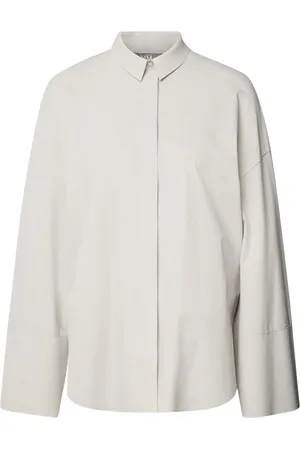 Max Mara Blouses & Shirts, Dames, Grijs, XS, Katoen, Lichtgrijze Shirt Basic Casual Katoen