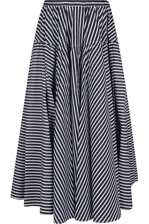 Patou Rokken, Dames, Zwart, 2Xs, Katoen, Blauwe Katoenen Rok Elegant Veelzijdig Mode