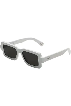 Retrosuperfuture Accessoires, unisex, Wit, ONE Size, Moderne geometrische zonnebril in wit