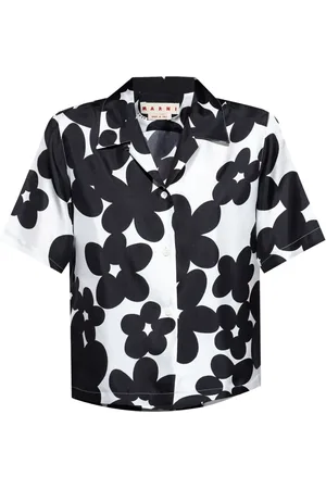 Marni Blouses & Shirts, Dames, Zwart, XS, Zwarte Zijden Overhemd Elegante Stijl
