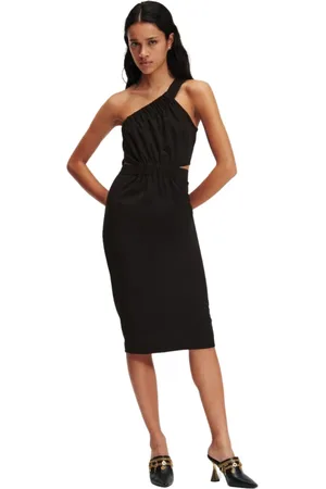 Karl Lagerfeld Kleedjes, Dames, Zwart, M, Polyester, Abito Abito