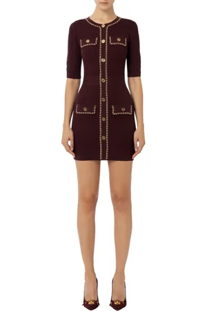 Elisabetta Franchi Kleedjes, Dames, Rood, M, Korte jurk in Rouge noir