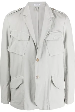 Boglioli Jassen, Heren, Wit, M, Katoen, Witte Zakdetail Jas