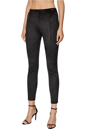 Guess Broeken, Dames, Zwart, L, Polyester, Suede Leggings - Super Slim Fit