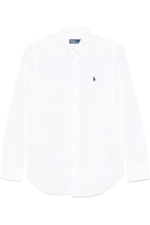 Ralph Lauren Blouses & Shirts, Dames, Wit, 2Xs, Katoen, Poplin overhemd van katoenmix