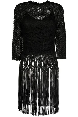 ZIMMERMANN Kleedjes, Dames, Zwart, M, Zwarte Gebreide Trui Aw 23