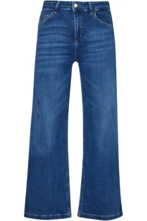 Liu Jo Jeans, Dames, Blauw, W31, Denim, Flare Cropped Denim Blauwe Broek