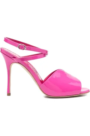Manolo Blahnik Schoenen, Dames, Roze, 37 EU, Leer, Roze Sandalen Verhoog Je Stijl
