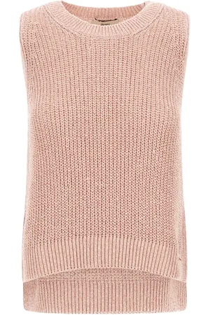 HERNO Truien, Dames, Roze, S, Katoen, Roze Gebreide Jas Stijlvolle Laagjes