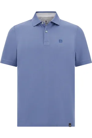 Boggi Milano Tops, Heren, Paars, S, Katoen, Katoenen Piqué Polo Shirt