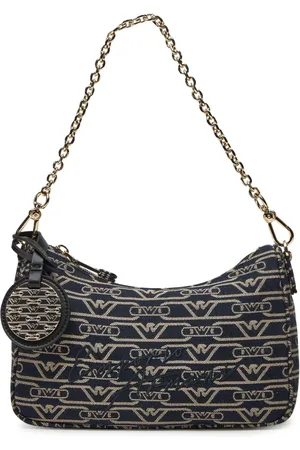 Emporio Armani Tassen, Dames, Blauw, ONE Size, Katoen, Katoen Polyester Voering Mix Stof