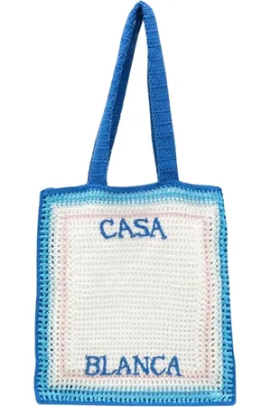 Casablanca Tassen, Heren, Blauw, ONE Size, Gehaakte Tote Tas voor Mannen