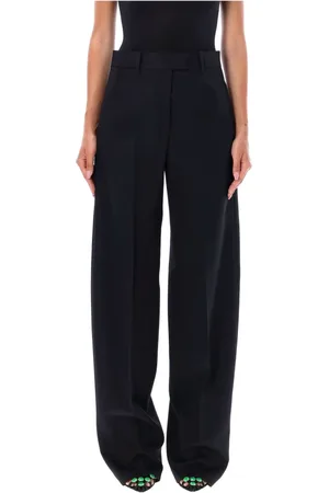 The Attico Broeken, Dames, Zwart, S, Wol, Stijlvolle Zwarte Jagger Broek