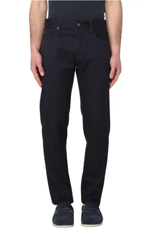 Emporio Armani Jeans, Heren, Blauw, W31, Katoen, Zwarte Katoenen Straight Leg Jeans