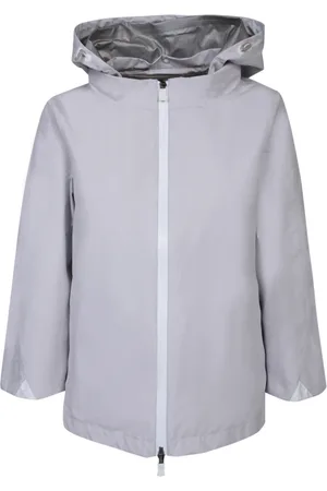 HERNO Jassen, Dames, Grijs, L, Polyester, Beige Jas voor Vrouwen