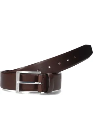 HUGO BOSS Accessoires, Heren, Bruin, 90 CM, Leer, Donkerbruine leren riem
